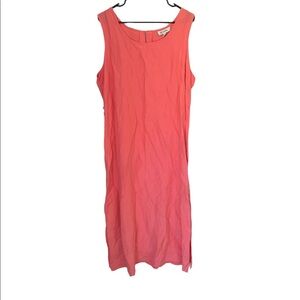 Pink Silk & Linen Maxi Tank Dress 2X